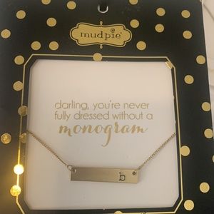 New mud pie necklaces. Heart and b monogram.